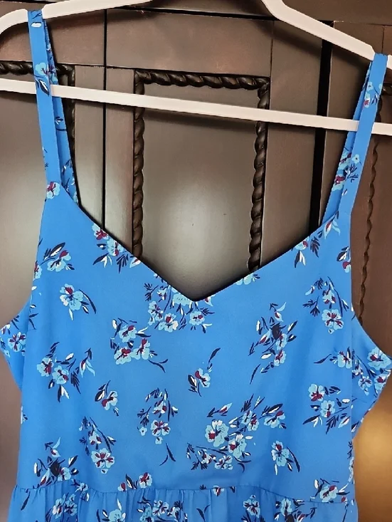 Loft Blue Floral Spaghetti Strap Sundress - Picture 2 of 12